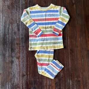 GAP Multicolor Striped Hot Wheels Kids Pajama Set